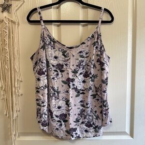 Torrid Floral Sleeveless Camisole Tank Top Lavender Size 2